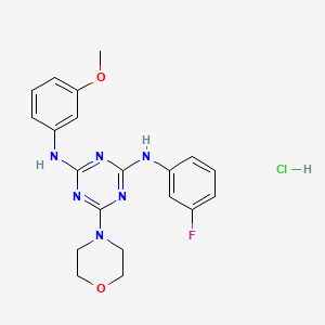 N2-(3-fluorophenyl)-N4-(3-methoxyphenyl)-6-morpholino-1,3,5-triazine-2,4-diamine hydrochloride