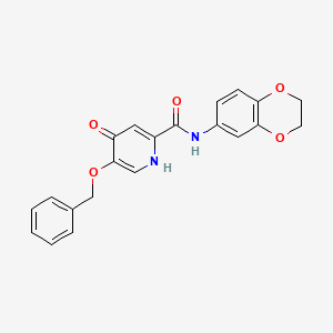 molecular formula C21H18N2O5 B2972843 5-(benzyloxy)-N-(2,3-dihydrobenzo[b][1,4]dioxin-6-yl)-4-oxo-1,4-dihydropyridine-2-carboxamide CAS No. 1021212-77-0