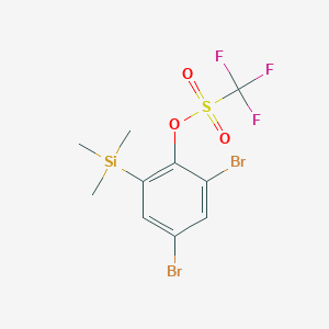 molecular formula C10H11Br2F3O3SSi B2972844 2,4-Dibromo-6-(trimethylsilyl)phenyl trifluoromethanesulfonate CAS No. 1449472-57-4