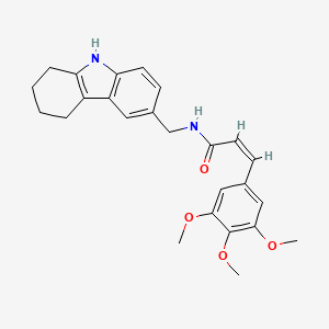 molecular formula C25H28N2O4 B2972847 (Z)-N-((2,3,4,9-tetrahydro-1H-carbazol-6-yl)methyl)-3-(3,4,5-trimethoxyphenyl)acrylamide CAS No. 852138-45-5