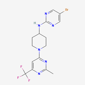 molecular formula C15H16BrF3N6 B2972867 5-溴-N-(1-(2-甲基-6-(三氟甲基)嘧啶-4-基)哌啶-4-基)嘧啶-2-胺 CAS No. 2034537-54-5