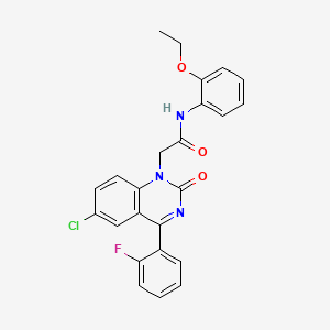 molecular formula C24H19ClFN3O3 B2972868 2-(6-chloro-4-(2-fluorophenyl)-2-oxoquinazolin-1(2H)-yl)-N-(2-ethoxyphenyl)acetamide CAS No. 932453-36-6