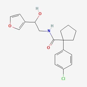 molecular formula C18H20ClNO3 B2972869 1-(4-chlorophenyl)-N-(2-(furan-3-yl)-2-hydroxyethyl)cyclopentanecarboxamide CAS No. 1396874-02-4