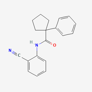 molecular formula C19H18N2O B2972878 N-(2-氰基苯基)-1-苯基环戊烷-1-甲酰胺 CAS No. 1024157-39-8