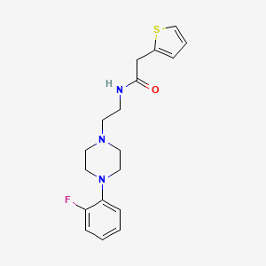 molecular formula C18H22FN3OS B2972881 N-(2-(4-(2-氟苯基)哌嗪-1-基)乙基)-2-(噻吩-2-基)乙酰胺 CAS No. 1049472-83-4