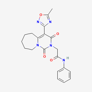 2-[4-(5-methyl-1,2,4-oxadiazol-3-yl)-1,3-dioxo-3,5,6,7,8,9-hexahydropyrimido[1,6-a]azepin-2(1H)-yl]-N-phenylacetamide