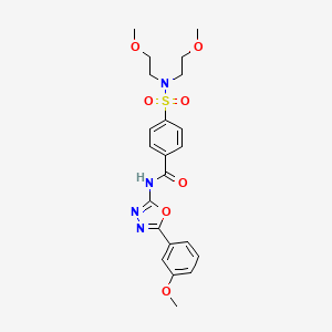 4-[bis(2-methoxyethyl)sulfamoyl]-N-[5-(3-methoxyphenyl)-1,3,4-oxadiazol-2-yl]benzamide