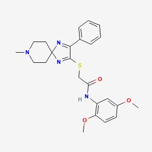N-(2,5-dimethoxyphenyl)-2-((8-methyl-3-phenyl-1,4,8-triazaspiro[4.5]deca-1,3-dien-2-yl)thio)acetamide