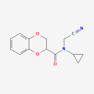 molecular formula C14H14N2O3 B2972905 N-(cyanomethyl)-N-cyclopropyl-2,3-dihydro-1,4-benzodioxine-2-carboxamide CAS No. 1252382-65-2