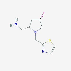 molecular formula C9H14FN3S B2972915 [(2S,4S)-4-fluoro-1-[(1,3-thiazol-2-yl)methyl]pyrrolidin-2-yl]methanamine CAS No. 1807888-11-4