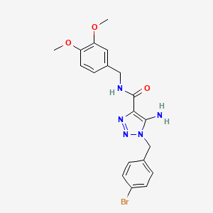 molecular formula C19H20BrN5O3 B2972920 5-amino-1-(4-bromobenzyl)-N-(3,4-dimethoxybenzyl)-1H-1,2,3-triazole-4-carboxamide CAS No. 899736-76-6