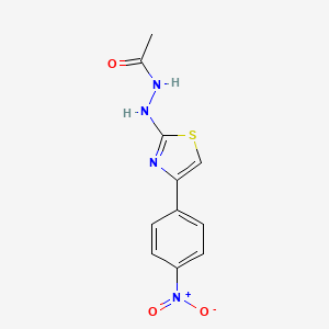 molecular formula C11H10N4O3S B2972925 N'-[4-(4-硝基苯基)-1,3-噻唑-2-基]乙酰肼 CAS No. 371938-49-7