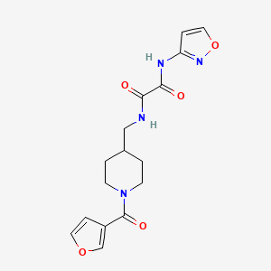 molecular formula C16H18N4O5 B2972927 N1-((1-(furan-3-carbonyl)piperidin-4-yl)methyl)-N2-(isoxazol-3-yl)oxalamide CAS No. 1396802-42-8