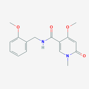 molecular formula C16H18N2O4 B2972930 4-甲氧基-N-(2-甲氧基苄基)-1-甲基-6-氧代-1,6-二氢吡啶-3-甲酰胺 CAS No. 2034618-64-7