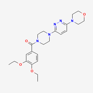 molecular formula C23H31N5O4 B2972940 (3,4-二乙氧基苯基)(4-(6-吗啉哒嗪-3-基)哌嗪-1-基)甲苯酮 CAS No. 902287-78-9