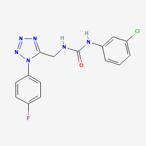 molecular formula C15H12ClFN6O B2972942 1-(3-chlorophenyl)-3-((1-(4-fluorophenyl)-1H-tetrazol-5-yl)methyl)urea CAS No. 897623-94-8