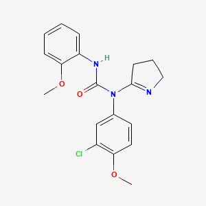 molecular formula C19H20ClN3O3 B2972945 1-(3-chloro-4-methoxyphenyl)-1-(3,4-dihydro-2H-pyrrol-5-yl)-3-(2-methoxyphenyl)urea CAS No. 898449-45-1
