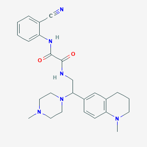 molecular formula C26H32N6O2 B2972949 N1-(2-氰苯基)-N2-(2-(1-甲基-1,2,3,4-四氢喹啉-6-基)-2-(4-甲基哌嗪-1-基)乙基)草酰胺 CAS No. 921901-57-7