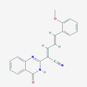 molecular formula C20H15N3O2 B2972951 (2E,4E)-5-(2-甲氧基苯基)-2-(4-氧代-3,4-二氢喹唑啉-2-基)戊-2,4-二烯腈 CAS No. 620584-68-1