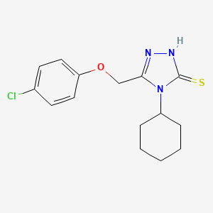 molecular formula C15H18ClN3OS B2972956 5-(4-chlorophenoxymethyl)-4-cyclohexyl-4H-1,2,4-triazole-3-thiol CAS No. 328556-86-1