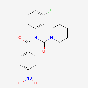 molecular formula C19H18ClN3O4 B2972960 N-(3-chlorophenyl)-N-(4-nitrobenzoyl)piperidine-1-carboxamide CAS No. 899951-29-2