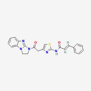 molecular formula C23H19N5O2S B2972963 N-(4-(2-(2,3-dihydro-1H-benzo[d]imidazo[1,2-a]imidazol-1-yl)-2-oxoethyl)thiazol-2-yl)cinnamamide CAS No. 1207061-70-8