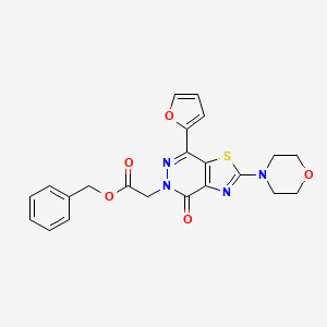 molecular formula C22H20N4O5S B2972966 benzyl 2-(7-(furan-2-yl)-2-morpholino-4-oxothiazolo[4,5-d]pyridazin-5(4H)-yl)acetate CAS No. 1021020-37-0