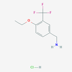 molecular formula C10H13ClF3NO B2972968 [4-Ethoxy-3-(trifluoromethyl)phenyl]methanamine hydrochloride CAS No. 1402232-47-6