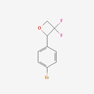 molecular formula C9H7BrF2O B2972978 2-(4-溴苯基)-3,3-二氟氧杂环丁烷 CAS No. 2219374-95-3