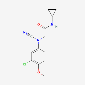 molecular formula C13H14ClN3O2 B2972985 2-[(3-chloro-4-methoxyphenyl)(cyano)amino]-N-cyclopropylacetamide CAS No. 1797305-86-2