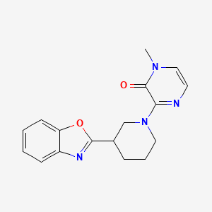 molecular formula C17H18N4O2 B2972996 3-[3-(1,3-Benzoxazol-2-yl)piperidin-1-yl]-1-methylpyrazin-2-one CAS No. 2329371-37-9