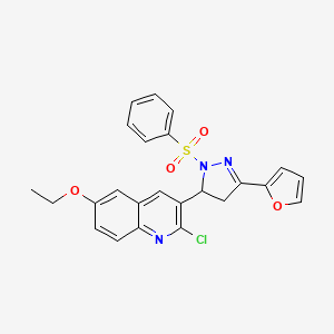 2-chloro-6-ethoxy-3-(3-(furan-2-yl)-1-(phenylsulfonyl)-4,5-dihydro-1H-pyrazol-5-yl)quinoline