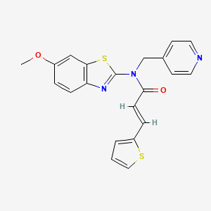 (E)-N-(6-methoxybenzo[d]thiazol-2-yl)-N-(pyridin-4-ylmethyl)-3-(thiophen-2-yl)acrylamide