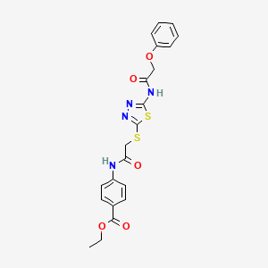 Ethyl 4-(2-((5-(2-phenoxyacetamido)-1,3,4-thiadiazol-2-yl)thio)acetamido)benzoate