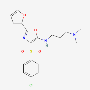N1-(4-((4-chlorophenyl)sulfonyl)-2-(furan-2-yl)oxazol-5-yl)-N3,N3-dimethylpropane-1,3-diamine