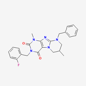 9-benzyl-3-(2-fluorobenzyl)-1,7-dimethyl-6,7,8,9-tetrahydropyrimido[2,1-f]purine-2,4(1H,3H)-dione