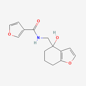 molecular formula C14H15NO4 B2973026 N-((4-hydroxy-4,5,6,7-tetrahydrobenzofuran-4-yl)methyl)furan-3-carboxamide CAS No. 2320210-45-3