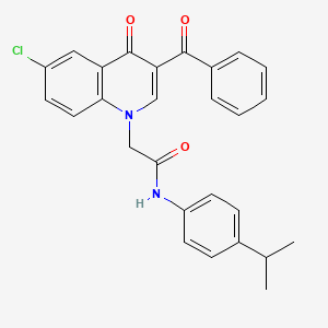 molecular formula C27H23ClN2O3 B2973029 2-(3-苯甲酰基-6-氯-4-氧代喹啉-1(4H)-基)-N-(4-异丙基苯基)乙酰胺 CAS No. 895638-91-2