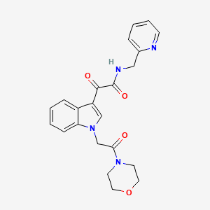 molecular formula C22H22N4O4 B2973037 2-(1-(2-morpholino-2-oxoethyl)-1H-indol-3-yl)-2-oxo-N-(pyridin-2-ylmethyl)acetamide CAS No. 872856-95-6