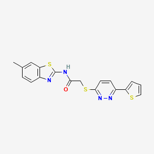 N-(6-methylbenzo[d]thiazol-2-yl)-2-((6-(thiophen-2-yl)pyridazin-3-yl)thio)acetamide
