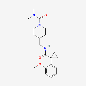 4-((1-(2-methoxyphenyl)cyclopropanecarboxamido)methyl)-N,N-dimethylpiperidine-1-carboxamide