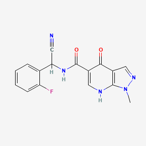 N-[Cyano-(2-fluorophenyl)methyl]-1-methyl-4-oxo-7H-pyrazolo[3,4-b]pyridine-5-carboxamide
