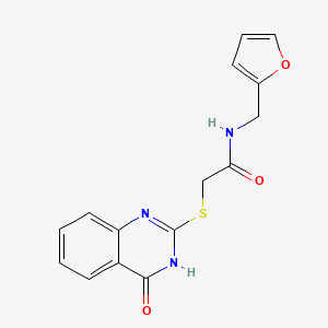 molecular formula C15H13N3O3S B2973051 N-(furan-2-ylmethyl)-2-[(4-hydroxyquinazolin-2-yl)sulfanyl]acetamide CAS No. 308298-94-4