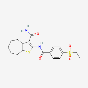 2-(4-(ethylsulfonyl)benzamido)-5,6,7,8-tetrahydro-4H-cyclohepta[b]thiophene-3-carboxamide