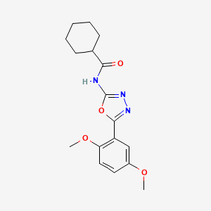 molecular formula C17H21N3O4 B2973061 N-(5-(2,5-dimethoxyphenyl)-1,3,4-oxadiazol-2-yl)cyclohexanecarboxamide CAS No. 952841-21-3