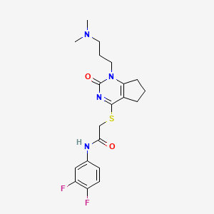 N-(3,4-difluorophenyl)-2-[[1-[3-(dimethylamino)propyl]-2-oxo-6,7-dihydro-5H-cyclopenta[d]pyrimidin-4-yl]sulfanyl]acetamide