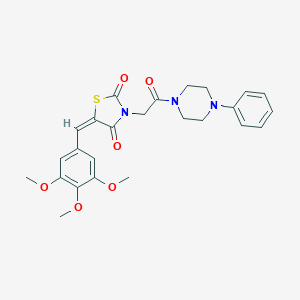 molecular formula C25H27N3O6S B297307 (5E)-3-[2-oxo-2-(4-phenylpiperazin-1-yl)ethyl]-5-(3,4,5-trimethoxybenzylidene)-1,3-thiazolidine-2,4-dione 