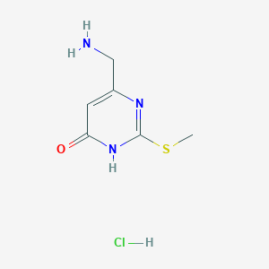 molecular formula C6H10ClN3OS B2973072 6-(氨甲基)-2-(甲硫基)-1,4-二氢嘧啶-4-酮盐酸盐 CAS No. 1955554-19-4