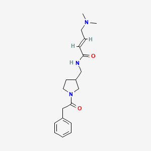 (E)-4-(Dimethylamino)-N-[[1-(2-phenylacetyl)pyrrolidin-3-yl]methyl]but-2-enamide
