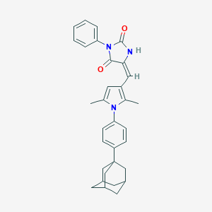 molecular formula C32H33N3O2 B297308 5-({1-[4-(1-adamantyl)phenyl]-2,5-dimethyl-1H-pyrrol-3-yl}methylene)-3-phenyl-2,4-imidazolidinedione 